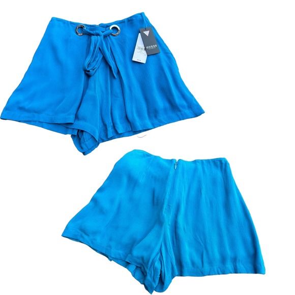 NWT Guess Bayside Teal High Waist Grommet Tie Short Shorts / Women’s XS * - Picture 3 of 4